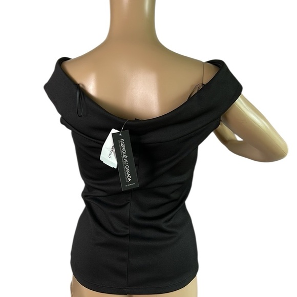 Le Chateau black top, sleeveless,keyhole,boatneck,overlay,office,event.summer,🇨🇦 - Picture 3 of 11